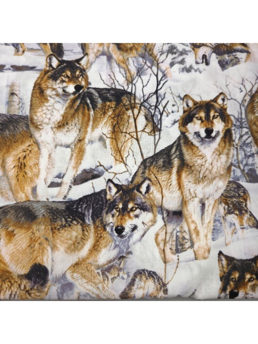 Wolf Print Cotton Fabric By David Textiles Al Agnew Wildlife Design 3 Yards